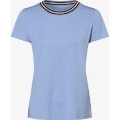 Marc Cain Collections - T-shirt damski, niebieski. Niebieskie t-shirty damskie Marc Cain Collections, bez wzorów, prążkowane, z okrągłym kołnierzem. Za 499,95 zł.
