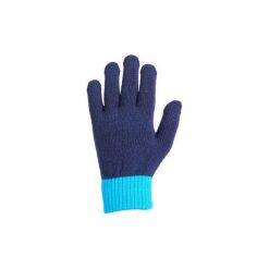 Rękawiczki Tricot granat-turk. Niebieskie rękawiczki damskie marki FOUGANZA, z kauczuku. Za 14,99 zł.