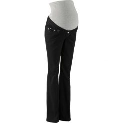 Spodnie ciążowe BOOTCUT bonprix czarny. Czarne spodnie damskie marki bonprix. Za 109,99 zł.