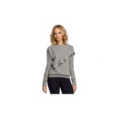 Bluzy Moe M331 Bluza z falbanką. Szare bluzy damskie marki Moe, s, bez wzorów, bez rękawów, bez kaptura. Za 99,00 zł.