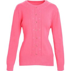 Koralowy Sweter Reveal of My Heart. Pomarańczowe swetry klasyczne damskie marki Born2be, l, z okrągłym kołnierzem. Za 59,99 zł.