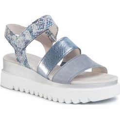 Sandały GABOR - 44.610.18 Aquamarin/Aqua. Niebieskie klapki damskie Gabor, bez wzorów, ze skóry, bez obcasa, na koturnie. Za 429,00 zł.
