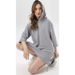 Szara Tunika Neridora. Szare tuniki damskie Born2be, xl, bez wzorów, bez kołnierzyka, bez rękawów. W wyprzedaży za 74,99 zł.