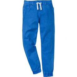 Spodnie ze stretchem, bez zamka SLIM FIT STRAIGHT bonprix lazurowy. Niebieskie spodnie męskie bonprix, m, bez wzorów. Za 79,99 zł.