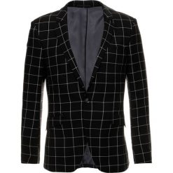 Marynarki męskie: Topman GRID CHECK ROCKAFELLA SKINNY SUIT JACKET Marynarka garniturowa black