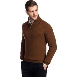 Sweter BIAGIO SWKR000305. Pomarańczowe swetry męskie Giacomo Conti, na zimę, m, bez wzorów, z wełny, eleganckie, bez kołnierzyka, bez kaptura. Za 299,00 zł.