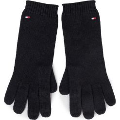 Rękawiczki Damskie TOMMY HILFIGER - Flag Knit Gloves AW0AW07197 BDS. Niebieskie rękawiczki damskie TOMMY HILFIGER, bez wzorów, z bawełny. W wyprzedaży za 129,00 zł.