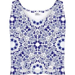Colour Pleasure Koszulka damska CP-035 6 biało-fioletowa r. XL-XXL. Białe bluzki damskie marki Colour pleasure, xl. Za 64,14 zł.