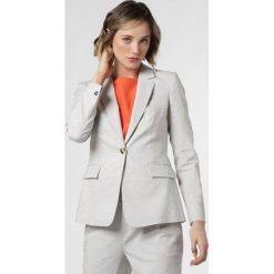 Apriori - Blezer damski z dodatkiem lnu, beżowy. Brązowe bolerka i narzutki damskie Apriori, bez wzorów, z bawełny, bez rękawów. Za 579,95 zł.