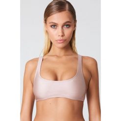 Stroje dwuczęściowe damskie: NA-KD Swimwear Sportowa góra bikini – Pink,Nude