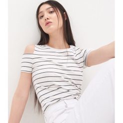 Koszulka cold shoulder - Wielobarwny. Koszulki damskie House, s, bez wzorów, bez kołnierzyka, bez rękawów. Za 29,99 zł.