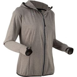 Bluza funkcyjna treningowa, rozpinana, długi rękaw bonprix szary melanż. Szare bluzy rozpinane damskie bonprix, s, melanż, z długim rękawem, długie. Za 59,99 zł.