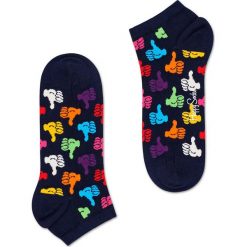 Happy Socks - Skarpetki Happy (2-pack). Czarne skarpetki damskie Happy Socks, bez wzorów, z elastanu. Za 32,90 zł.