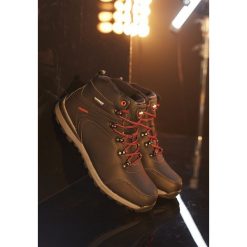 Czarno-Czerwone Skórzane Trapery Ennis. Czarne buty trekkingowe męskie Born2be, na zimę, ze skóry, za kostkę, na sznurówki, trekkingowe. Za 269,99 zł.