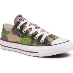 Trampki CONVERSE - Ctas Ox 166715C Black/Candied Ging. Zielone półbuty damskie Converse, bez wzorów, z gumy, bez zapięcia. W wyprzedaży za 219,00 zł.