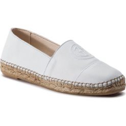 Espadryle EVA MINGE - EM-14-05-000131 102. Białe espadryle damskie Eva Minge, bez wzorów, ze skóry ekologicznej, bez obcasa, na płaskiej podeszwie. W wyprzedaży za 279,00 zł.