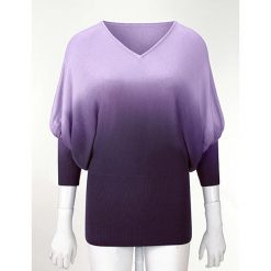 Swetry klasyczne damskie: Sweter dzianinowy bonprix lila