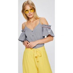 Tommy Hilfiger - Top Helene. Szare bluzki damskie TOMMY HILFIGER, s, bez wzorów, z bawełny, bez kołnierzyka, z krótkim rękawem. W wyprzedaży za 229,90 zł.