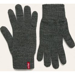Levi's - Rękawiczki. Szare rękawiczki damskie Levi's®, bez wzorów, z bawełny. W wyprzedaży za 59,90 zł.