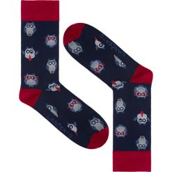 Skarpety Granatowe Sowy. Skarpetki męskie LANCERTO, z nadrukiem, z elastanu. Za 29,90 zł.