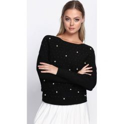 Czarny Sweter Misty Wind. Czarne swetry klasyczne damskie marki Born2be, m, z dzianiny, z okrągłym kołnierzem. Za 59,99 zł.