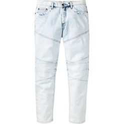 Dżinsy Loose Fit Tapered bonprix jasnoniebieski "bleached used". Niebieskie jeansy męskie bonprix, m, bez wzorów, z jeansu. Za 59,99 zł.
