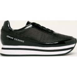Armani Exchange - Buty. Czarne buty sportowe damskie Armani Exchange, bez wzorów, z gumy, sportowe. Za 649,90 zł.