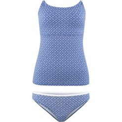 Tankini (2 części) bonprix niebiesko - biały. Niebieskie stroje kąpielowe damskie bonprix, bez wzorów. Za 89,99 zł.