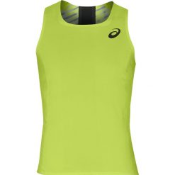 Koszulka Asics Singlet Hazard Green M Czarno-Zielona. Czarne koszulki męskie Asics, m, bez wzorów, z materiału, z kontrastowym kołnierzykiem, bez rękawów, do biegania. Za 169,99 zł.