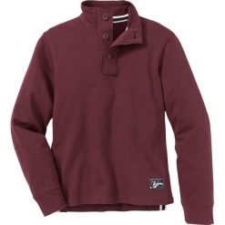 Bluza ze stójką i plisą guzikową Regular Fit bonprix czerwony klonowy. Czerwone bluzy męskie bonprix, s, bez wzorów, ze stójką, bez rękawów, bez kaptura. Za 44,99 zł.