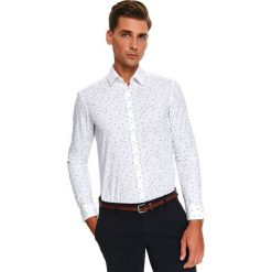 Koszula z nadrukiem kwiatowym dopasowana. Białe koszule męskie Top Secret, na zimę, m, z nadrukiem, z bawełny, eleganckie, bez kołnierzyka, z długim rękawem. W wyprzedaży za 39,99 zł.