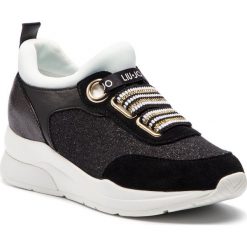 Sneakersy LIU JO - Karlie 13 B19003 TX030 Black/White 00054. Czarne półbuty damskie marki Liu Jo, na co dzień, bez wzorów, z zamszu, bez obcasa, na obcasie, bez zapięcia. Za 689,00 zł.