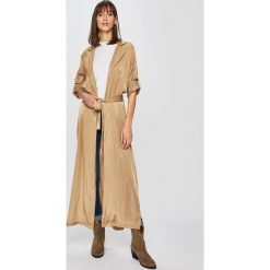 Answear - Płaszcz. Brązowe płaszcze damskie marki ANSWEAR, s, w paski, z poliesteru, klasyczne. Za 159,90 zł.