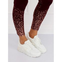 Buty sportowe białe LAZARO. Białe buty sportowe damskie FunKee.pl, bez wzorów, z tkaniny, sportowe. Za 95,39 zł.