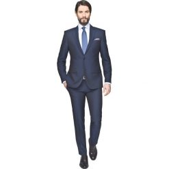 Garnitury: garnitur barrow 313 granatowy slim fit