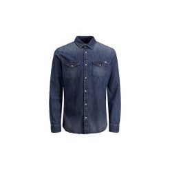 Koszule z długim rękawem Jack Jones 12138115 SHERIDAN. Niebieskie koszule męskie Jack & Jones, m, bez wzorów, bez kołnierzyka, z długim rękawem. Za 135,58 zł.