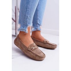 Mokasyny Damskie Zamszowe Comfort Beżowe Anzio. Brązowe mokasyny damskie Tagless, z zamszu, eleganckie, na płaskiej podeszwie. Za 69,00 zł.