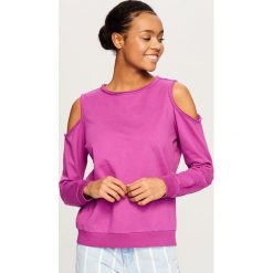 Bluzy damskie: Bluza z okrytymi ramionami – Fioletowy