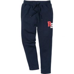 Spodnie sportowe bonprix ciemnoniebieski. Niebieskie spodnie męskie bonprix, s, z aplikacjami, sportowe. Za 89,99 zł.