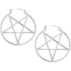 Kolczyki damskie: Mysterium® Pentagram Hoops Kolczyki srebrny