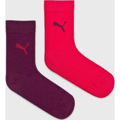 Puma - Skarpetki dziecięce (2-pack). Różowe skarpetki dziewczęce Puma, bez wzorów, z elastanu. W wyprzedaży za 19,90 zł.