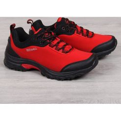 Buty trekkingowe męskie wodoodporne czerwone American Club - czerwony. Czerwone buty sportowe damskie American CLUB, bez zapięcia. Za 129,99 zł.