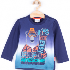 Koszulka. Niebieskie t-shirty chłopięce z długim rękawem BOARD KING, z bawełny. Za 24,90 zł.