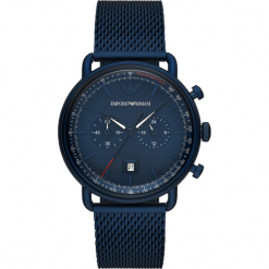 Zegarek EMPORIO ARMANI - Aviator AR11289 Navy/Navy. Niebieskie zegarki męskie Emporio Armani. W wyprzedaży za 1289,00 zł.