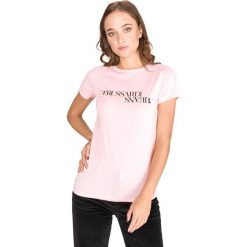 Trussardi Jeans Koszulka Beżowy. Brązowe koszulki damskie Trussardi Jeans, l, z nadrukiem, z bawełny, bez kołnierzyka. Za 209,95 zł.