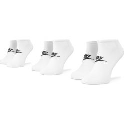 Zestaw 3 par niskich skarpet unisex NIKE - SK0111 100 Biały. Białe skarpetki damskie Nike, bez wzorów, z elastanu. Za 79,00 zł.