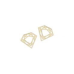 KOLCZYKI - CLASSIC DIAMOND STUD - ZŁOTE. Żółte kolczyki damskie marki Myia, złote. Za 432,00 zł.