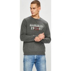 Napapijri - Bluza. Szare bluzy męskie Napapijri, xl, z nadrukiem, z bawełny, z okrągłym kołnierzem, bez rękawów, bez kaptura. W wyprzedaży za 299,90 zł.