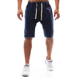 Spodenki i szorty męskie: Krótkie spodenki męskie denim look granatowe (sx0548)