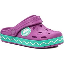 Klapki COQUI - Froggy 8801 New Purple/Mint. Fioletowe sandały dziewczęce marki Coqui, z tworzywa sztucznego, na klamry. Za 59,99 zł.